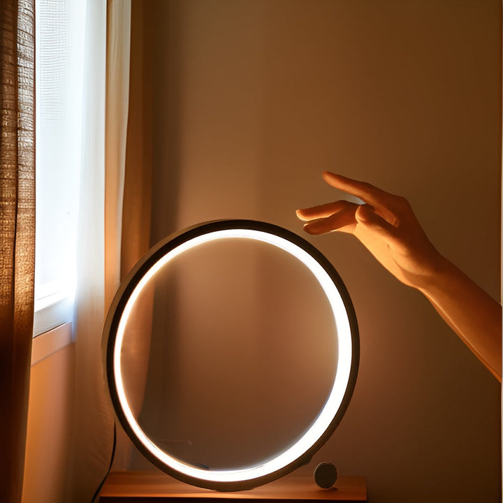 Halo Glo Lampe – minimalistisk dæmpbar rund LED bordlampe