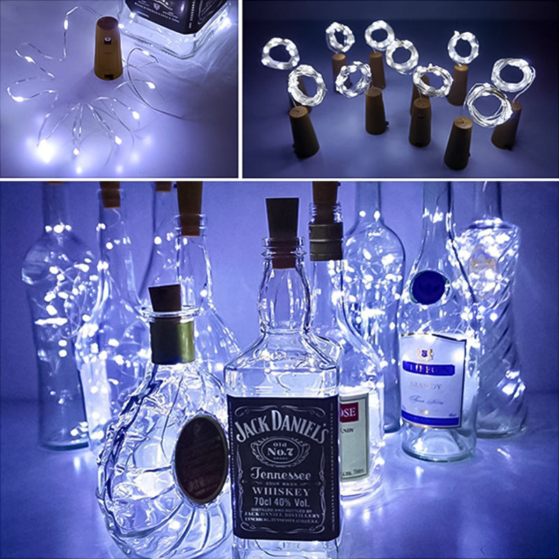 LED Flaske Lys Kork Nattelys DIY Dekorationsgave