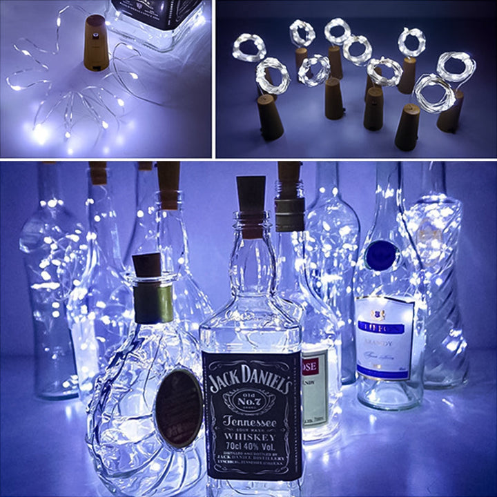LED Flaske Lys Kork Nattelys DIY Dekorationsgave