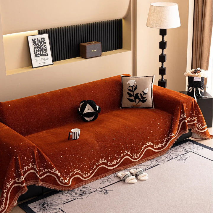 Kursiv Glitrende Chenille Sofa Betræk