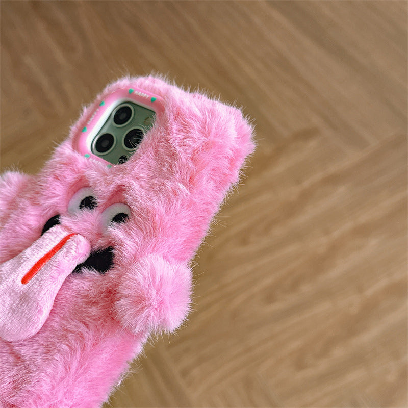 Sjovt Tunge Stikkende Plush Telefon Etui Til iPhone