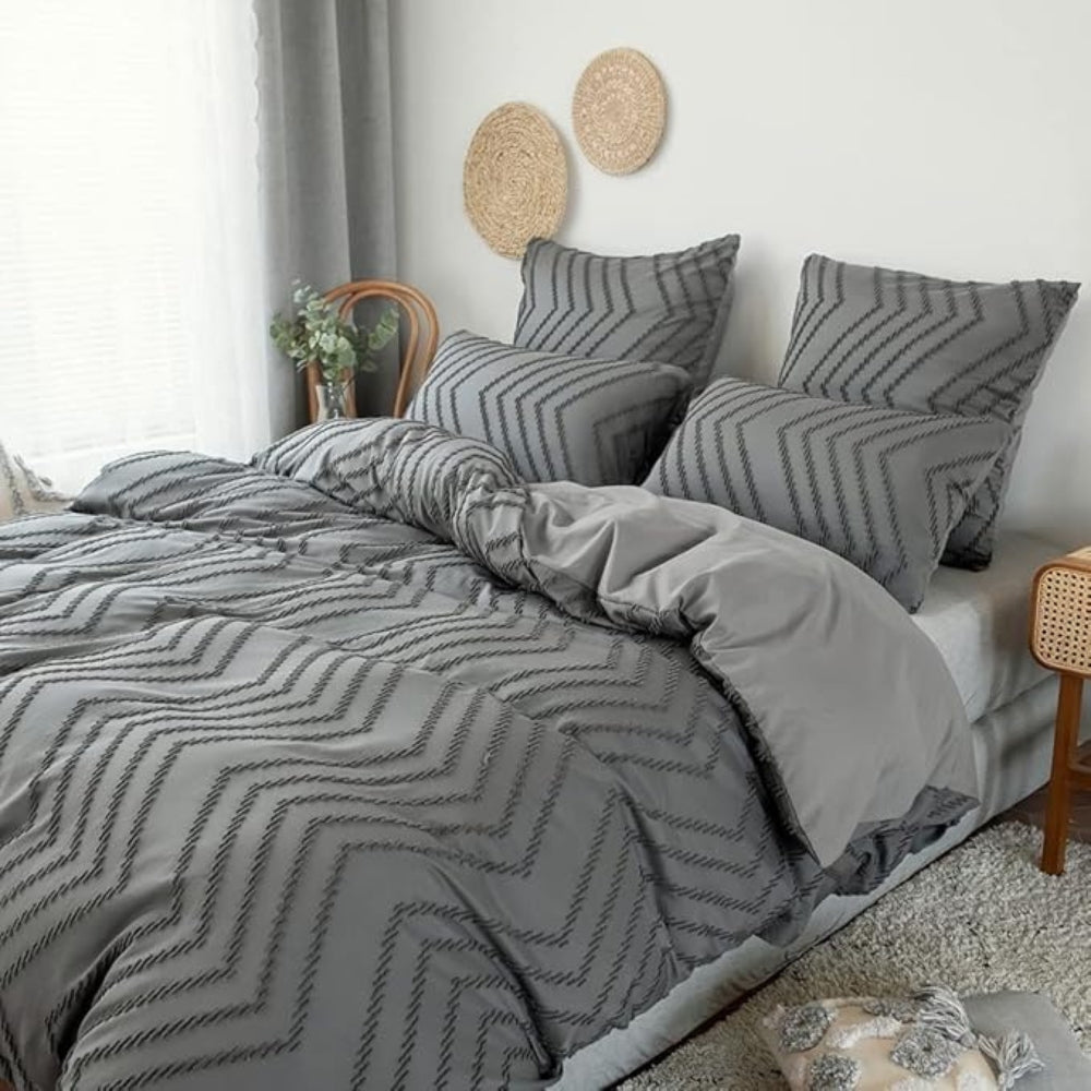 Chevron Plush Quilt Cover | 3-delt sæt