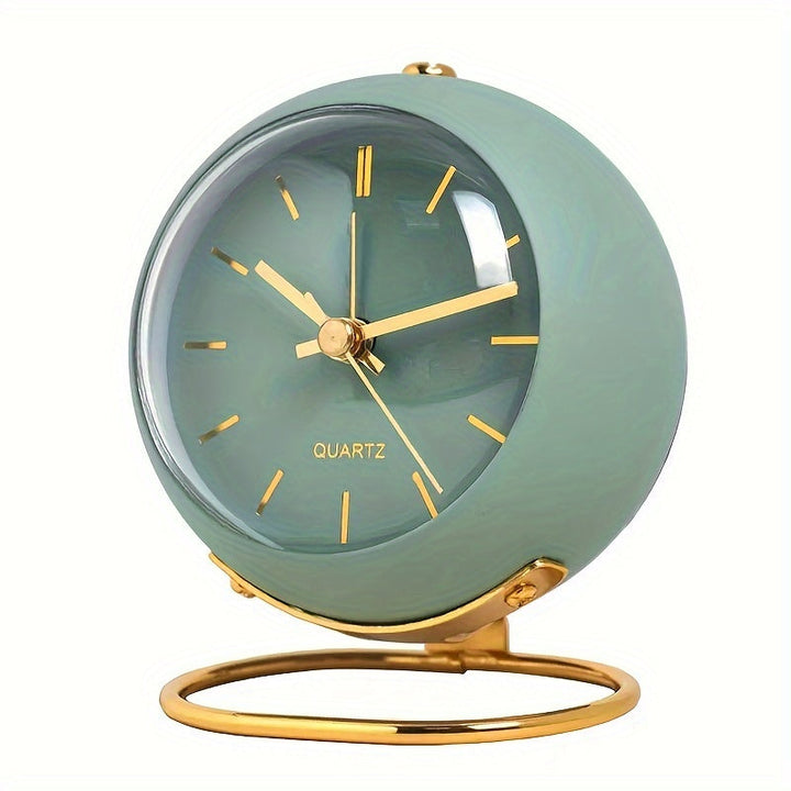 Buzzley Retro Stille Vækkeur – Vintage Metal Analog Ur med Nattelys