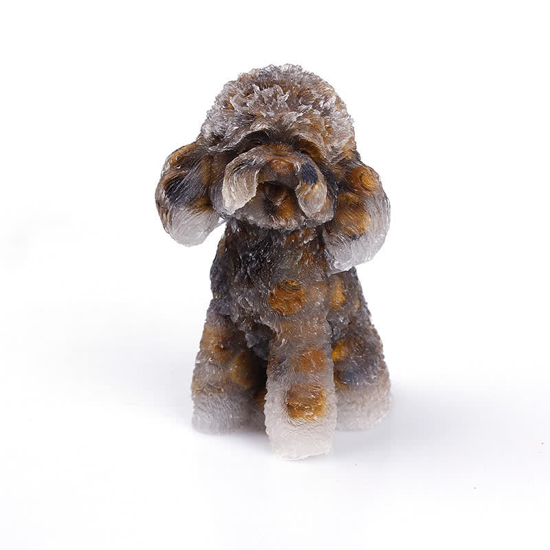 Naturlig Krystal Poodle Sten Dekoration