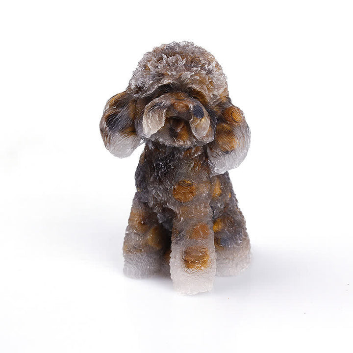 Naturlig Krystal Poodle Sten Dekoration