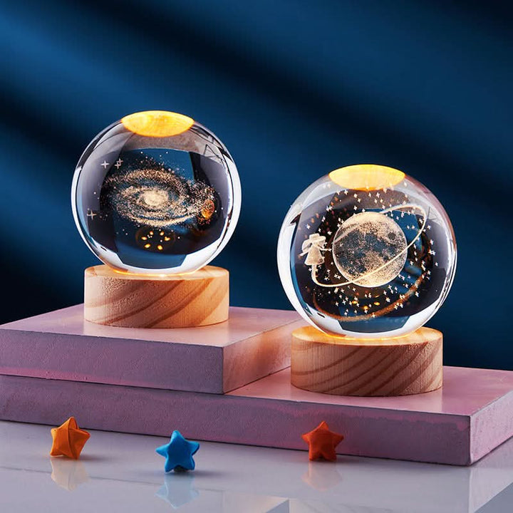 Elegant 3D LED Nattelys med Funklende Stjerneeffekt