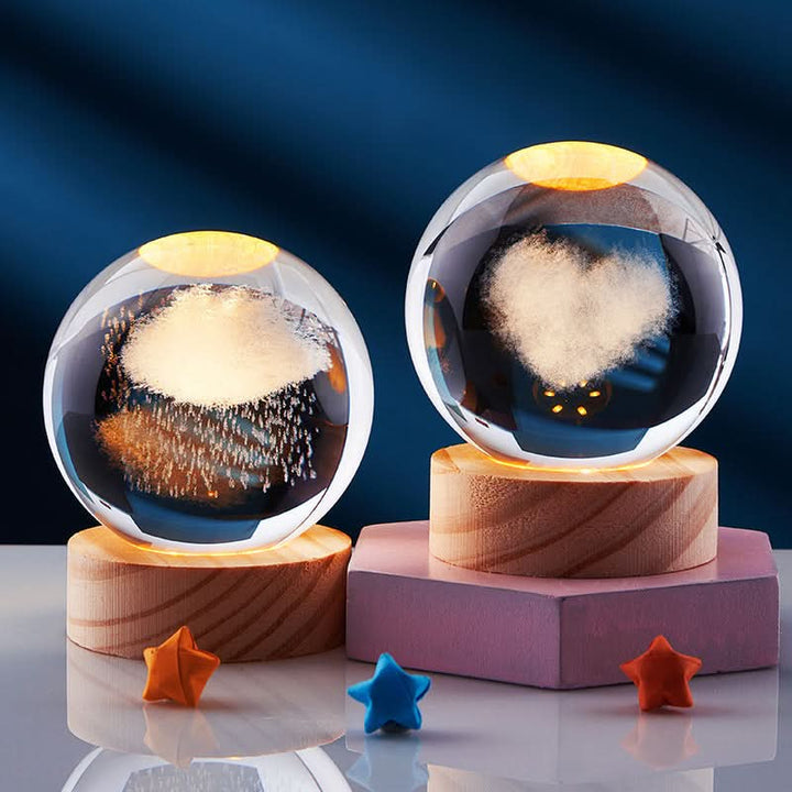 Elegant 3D LED Nattelys med Funklende Stjerneeffekt