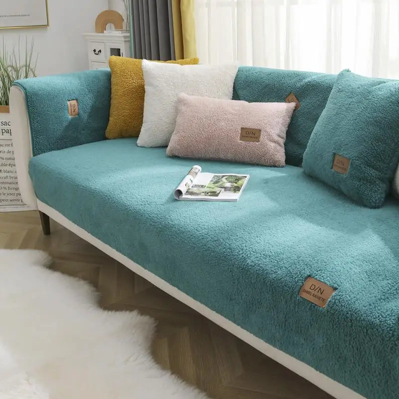 Vandtæt Tykk Fuzzy Sherpa Fleece Rutsjesikker Sofa Dække
