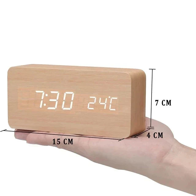 Charms | Digital Træ Vækkeur | Inkluderer Temperaturvisning