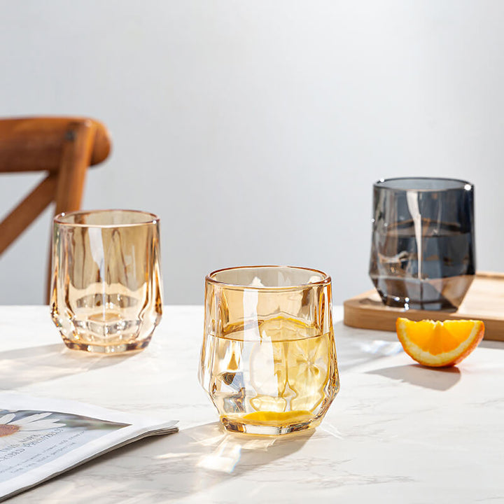 Amber hexagonale glas kopper
