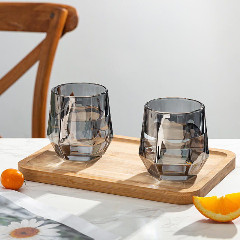 Amber hexagonale glas kopper