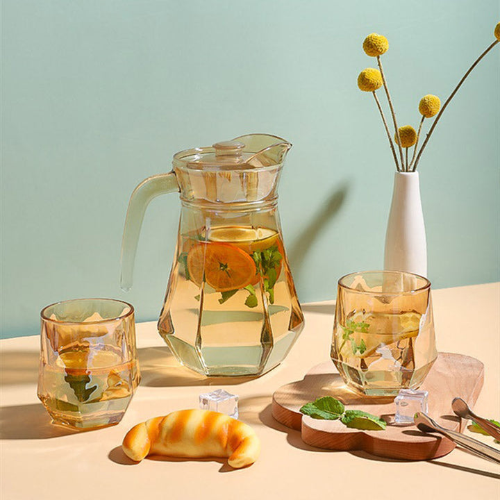 Amber hexagonale glas kopper