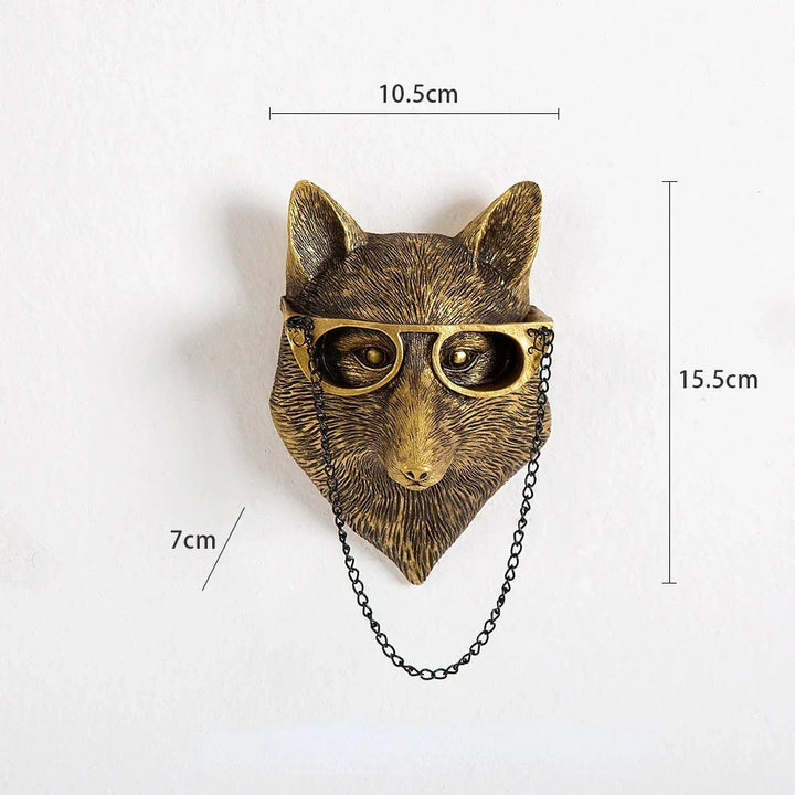 Antik Bronze Harpiks Dyr Pendant Gylden Hjortehoved Væg Opbevaringskrog Baggrundsvæg Tilbehør Dekorative Figurer