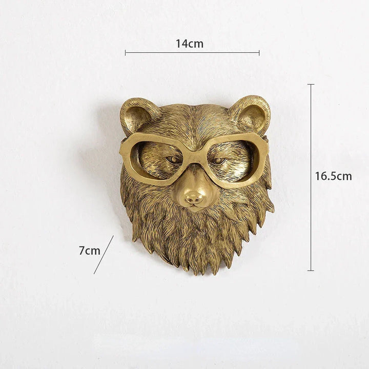 Antik Bronze Harpiks Dyr Pendant Gylden Hjortehoved Væg Opbevaringskrog Baggrundsvæg Tilbehør Dekorative Figurer