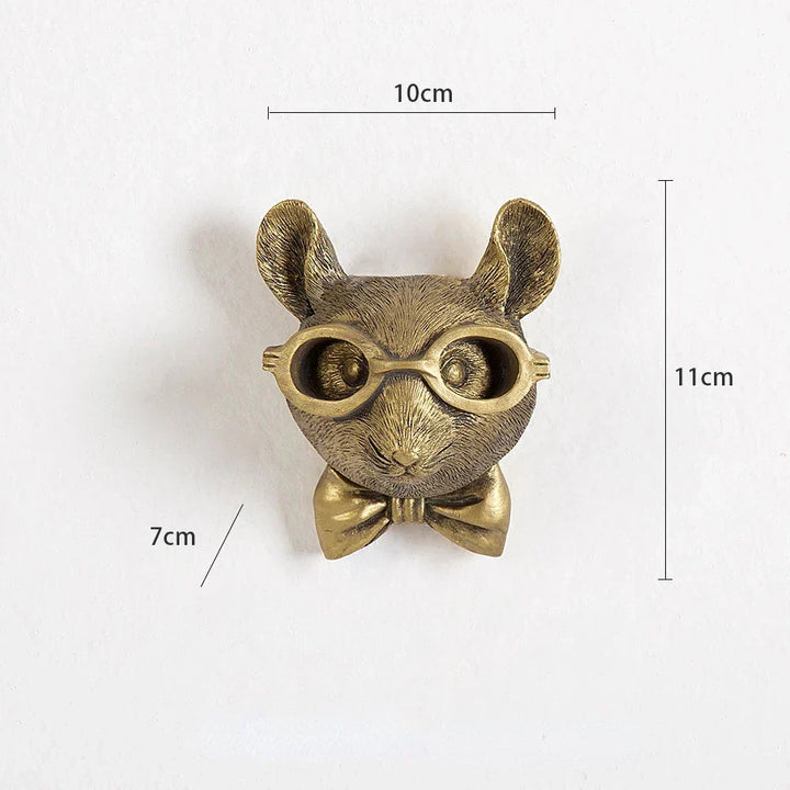 Antik Bronze Harpiks Dyr Pendant Gylden Hjortehoved Væg Opbevaringskrog Baggrundsvæg Tilbehør Dekorative Figurer