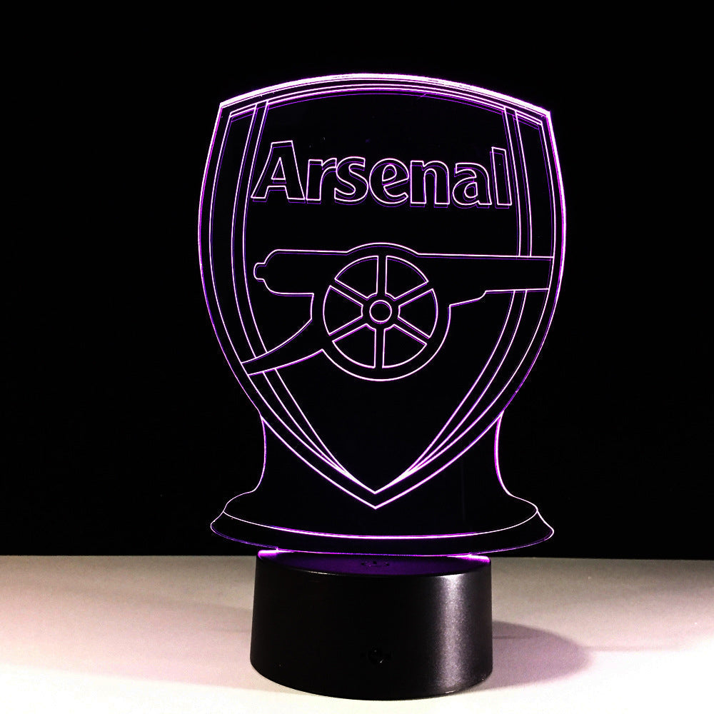 Fodbold Arsenal 3D Optisk Illusionslampe