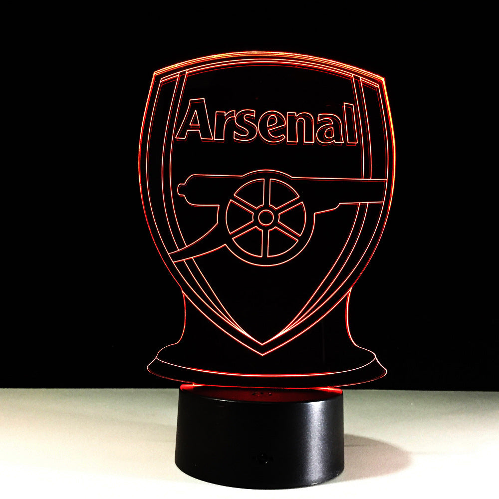 Fodbold Arsenal 3D Optisk Illusionslampe
