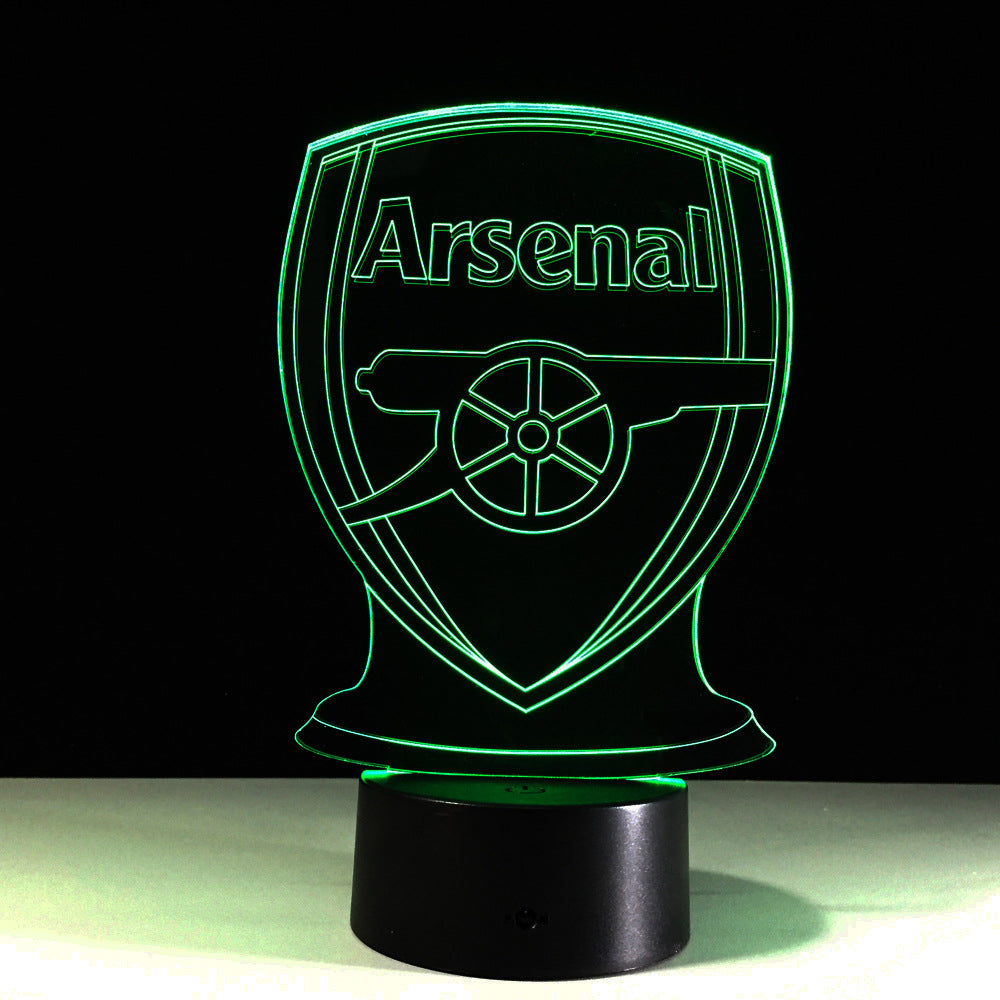 Fodbold Arsenal 3D Optisk Illusionslampe