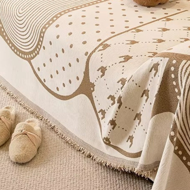 Asymmetrisk Blob Chenille Sofaovertræk