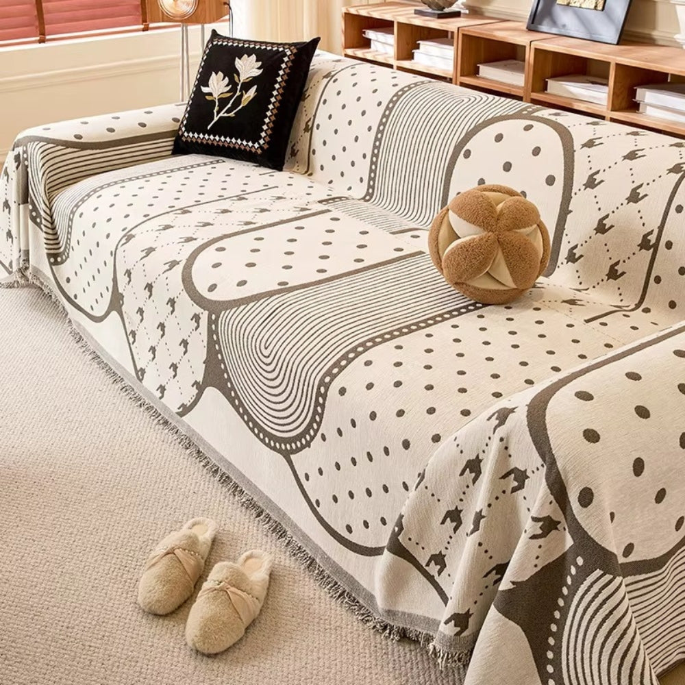 Asymmetrisk Blob Chenille Sofaovertræk