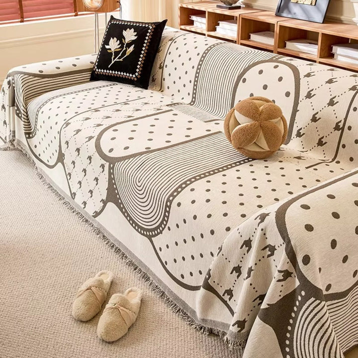 Asymmetrisk Blob Chenille Sofaovertræk
