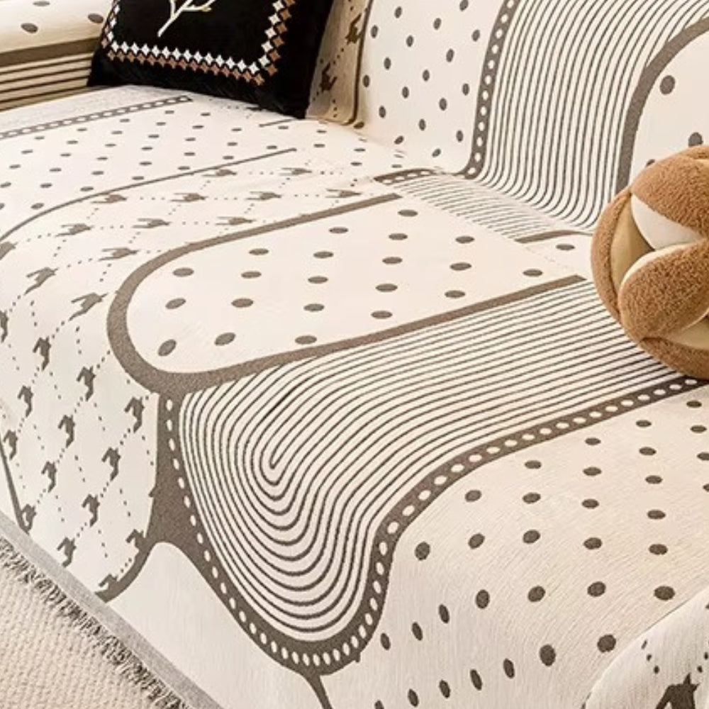 Asymmetrisk Blob Chenille Sofaovertræk