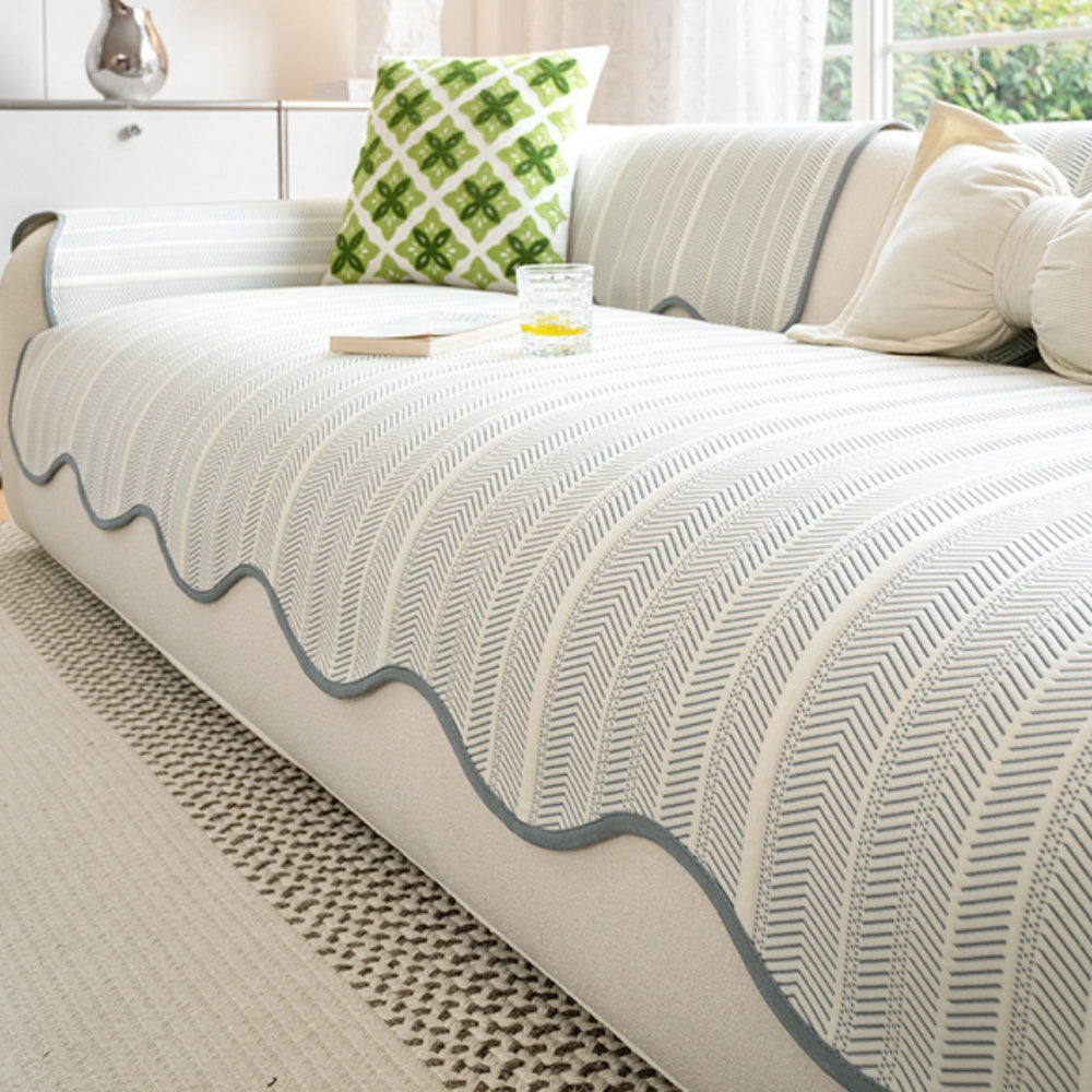 Aurivelle Herringbone Sofa Betræk med Scalloped Kant