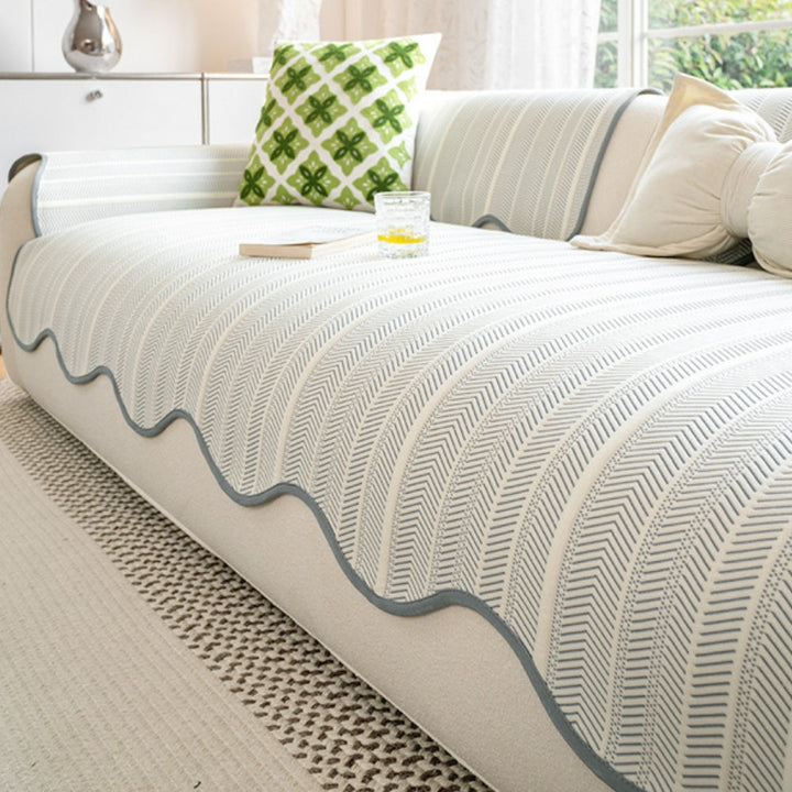 Aurivelle Herringbone Sofa Betræk med Scalloped Kant