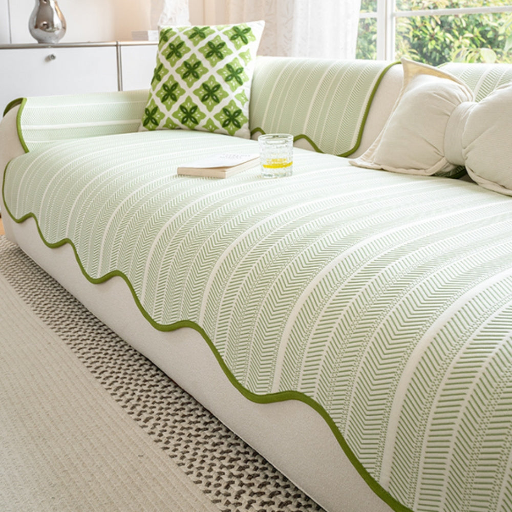 Aurivelle Herringbone Sofa Betræk med Scalloped Kant