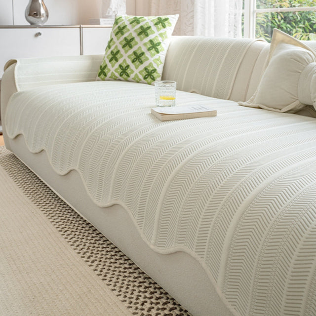 Aurivelle Herringbone Sofa Betræk med Scalloped Kant