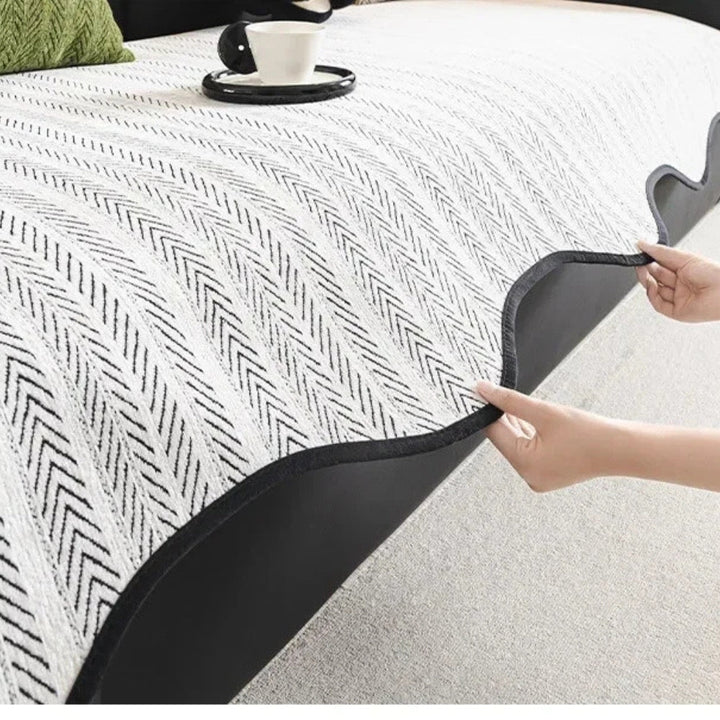 Aurivelle Herringbone Sofa Betræk med Scalloped Kant
