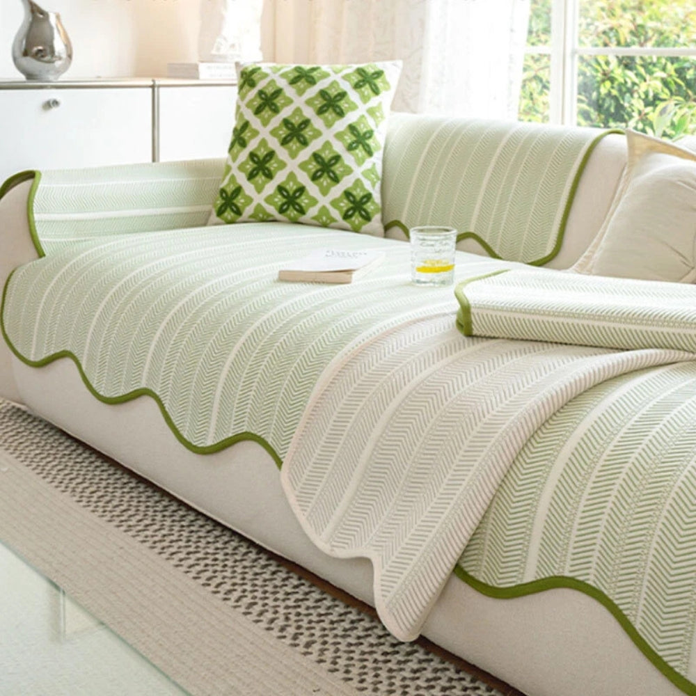 Aurivelle Herringbone Sofa Betræk med Scalloped Kant