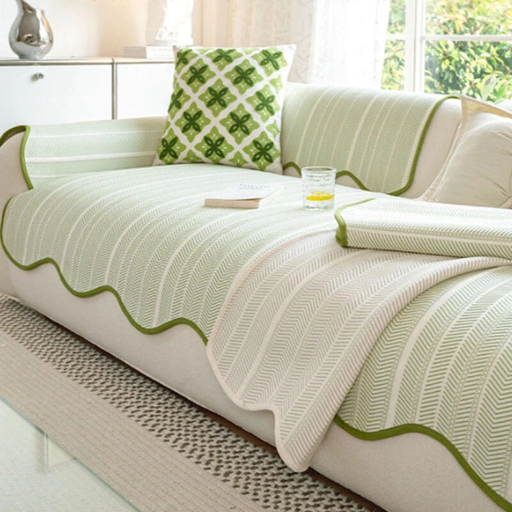 Aurivelle Herringbone Sofa Betræk med Scalloped Kant