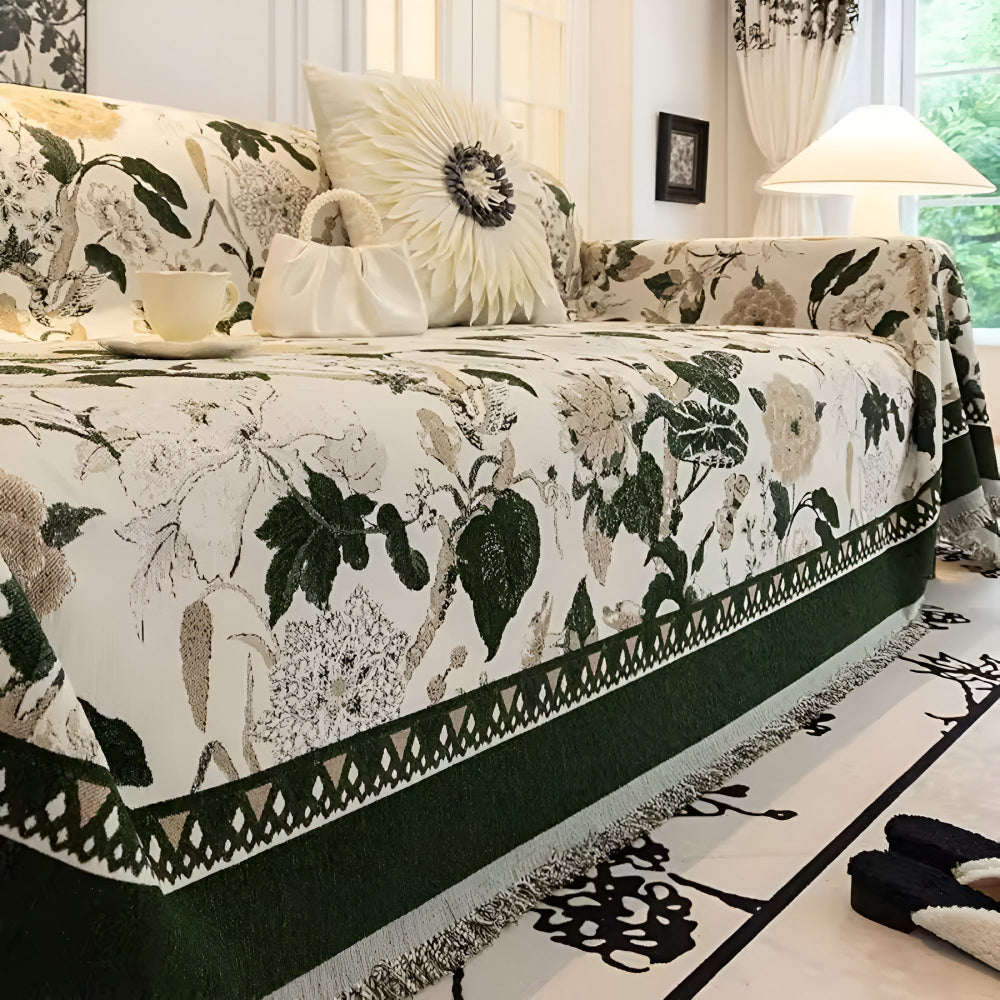 Efterårs Vinstokke Jacquard Sofapude