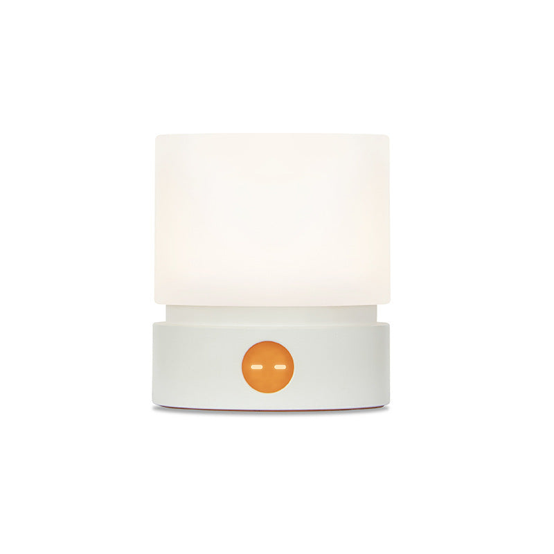 Moderne nordisk timer genopladelig ABS HIPS silikone cylinder LED bordlampe natlys til natbord