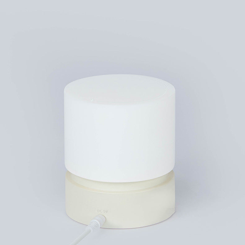 Moderne nordisk timer genopladelig ABS HIPS silikone cylinder LED bordlampe natlys til natbord