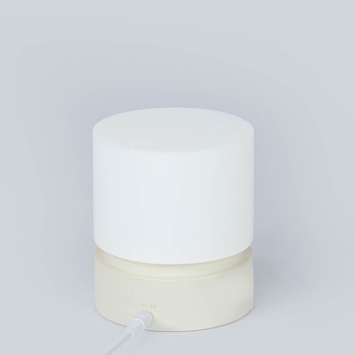 Moderne nordisk timer genopladelig ABS HIPS silikone cylinder LED bordlampe natlys til natbord