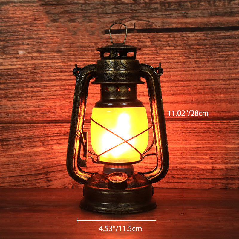 Traditionel Vintage Rund Hestelampe Jern Akryl LED Bordlampe til Stuen