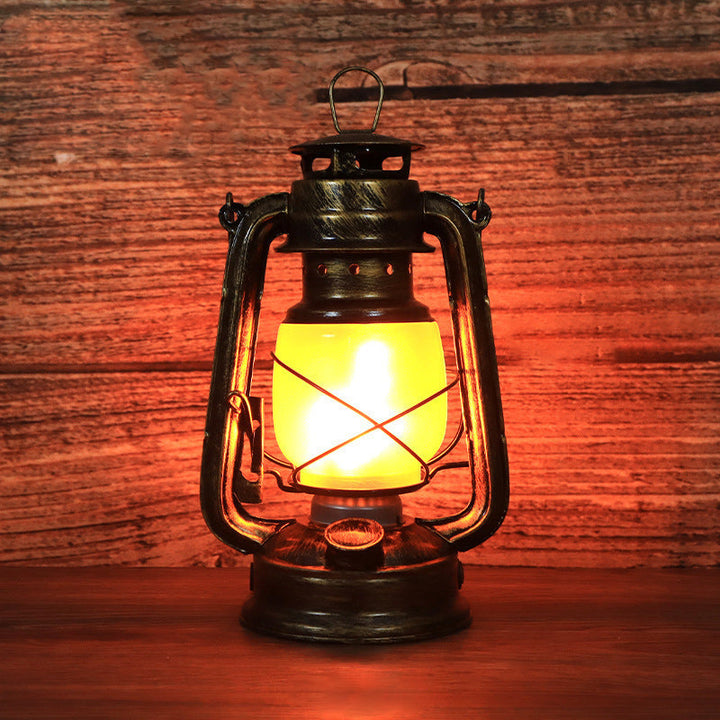 Traditionel Vintage Rund Hestelampe Jern Akryl LED Bordlampe til Stuen