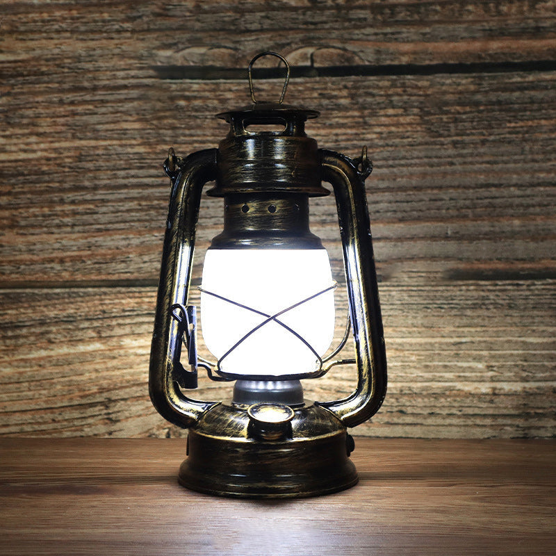 Traditionel Vintage Rund Hestelampe Jern Akryl LED Bordlampe til Stuen