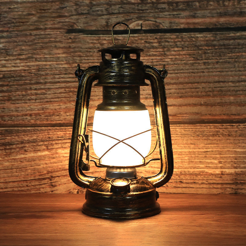 Traditionel Vintage Rund Hestelampe Jern Akryl LED Bordlampe til Stuen