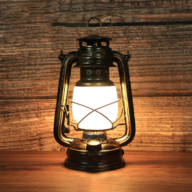 Traditionel Vintage Rund Hestelampe Jern Akryl LED Bordlampe til Stuen