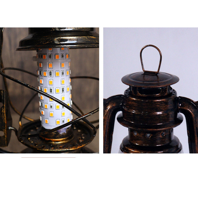 Traditionel Vintage Rund Hestelampe Jern Akryl LED Bordlampe til Stuen