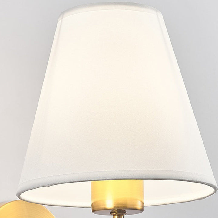 Moderne Nordisk Rund Bøjet Jern Stof Skærm 1-Lampe Væglampe til Stue