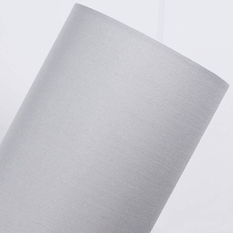 Traditionel Japansk Cylinder Træ Stof 1-Lampe Bordlampe til Stuen