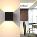 Moderne Minimalistisk Vandtæt Cube Op Ned Aluminium Glas Induktions LED Væglampe Til Soveværelse