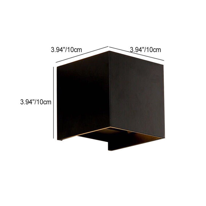Moderne Minimalistisk Vandtæt Cube Op Ned Aluminium Glas Induktions LED Væglampe Til Soveværelse