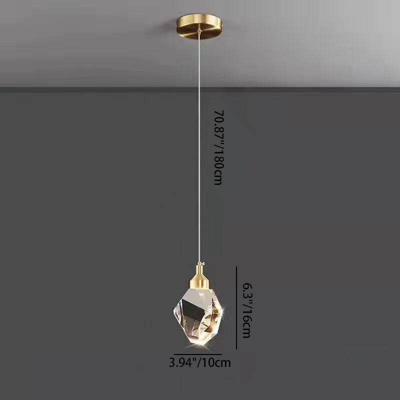 Luksus Diamant Terning Krystal Jern LED Pendel Lys Til Soveværelse