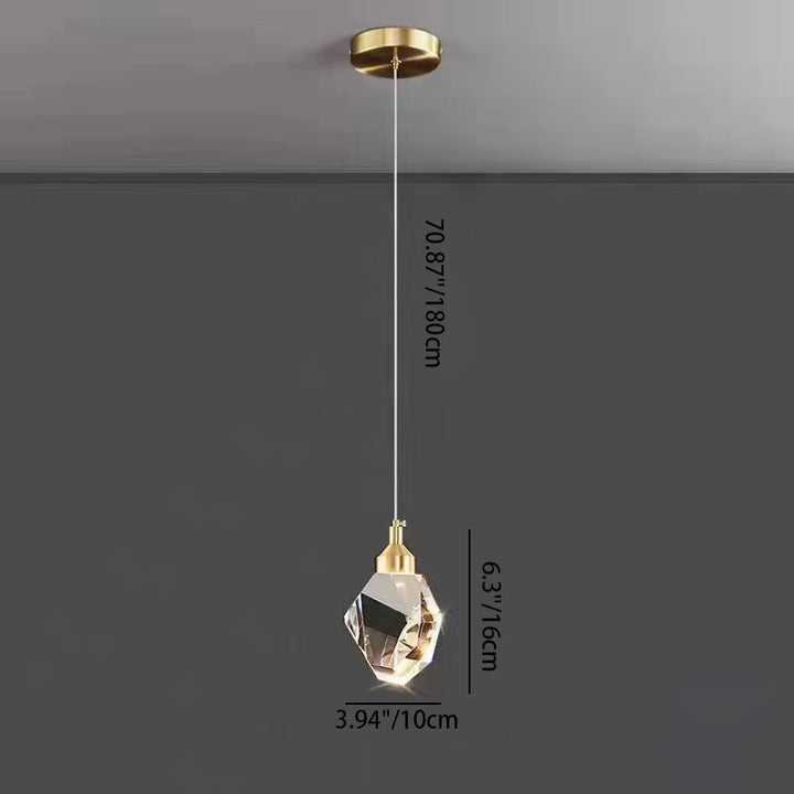 Luksus Diamant Terning Krystal Jern LED Pendel Lys Til Soveværelse