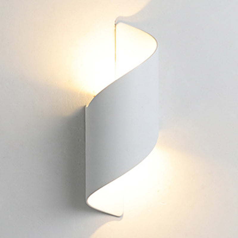 Moderne Minimalistisk Vandtæt Spiral Aluminium Akryl LED Væglampe til Soveværelse